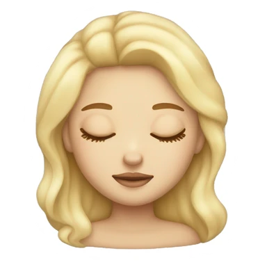 pretty light skinned blonde girl sleeping with her closed eyes soft textures no background sticker