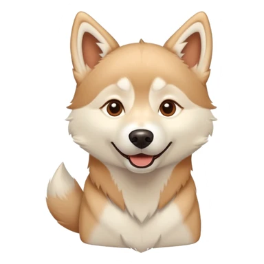 happy light cinnamon colored husky dog, pale tan sticker