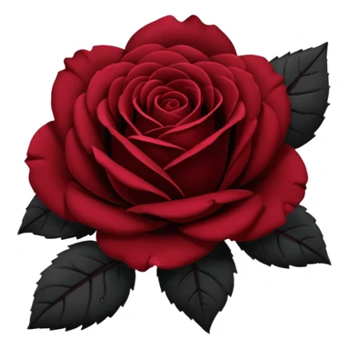 Black Rose without stem sticker