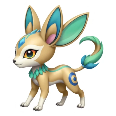 Colorful Exotic Randomly-colored Cartoon Anime Meloetta-WereGarurumon-Trico-Pokémon-Fakémon-fusion-hybrid-creature sticker