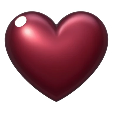 burgundy heart made out of metal sticker