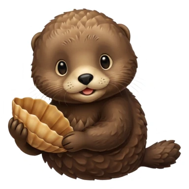 sea otter pup with scallop sticker
