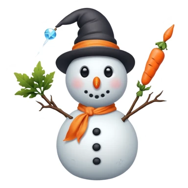 Snowman in a swimsuit and a magic wand in his hands sticker