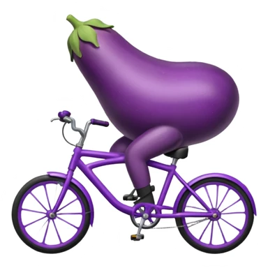 Eggplant riding a bike sticker