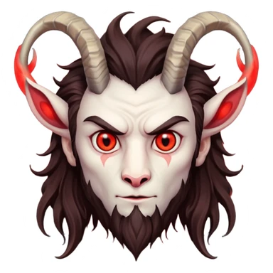 Evil, shadowie Male lord with Red glowing eyes and Long darkBrown Hair and goat beard sticker