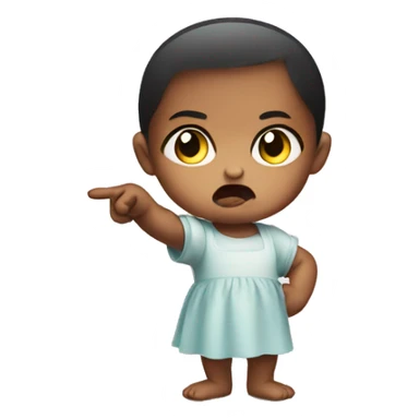 angry baby girl pointing with hand sticker