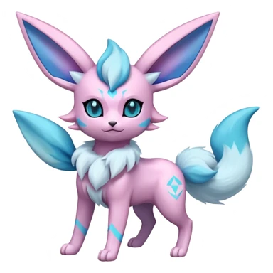 Futuristic Fluffy Celestial Magical Glaceon-Espeon-Sylveon-Umbreon-hybrid, full bod sticker