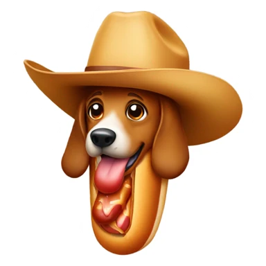 Hot Dog with a cowboy hat on sticker