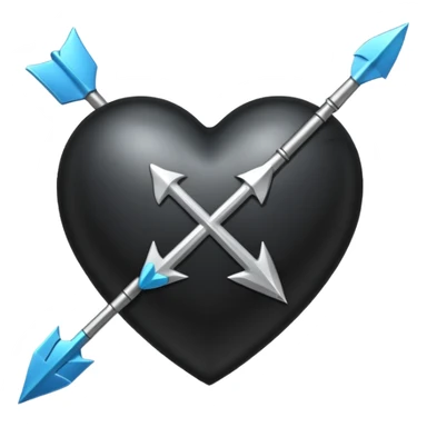 Black heart with cross arrow. Don't use red colour  sticker