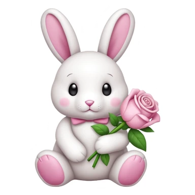 Un doudou lapin avec un noeud coquette sticker