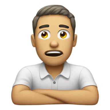 A person lying from frustration sticker