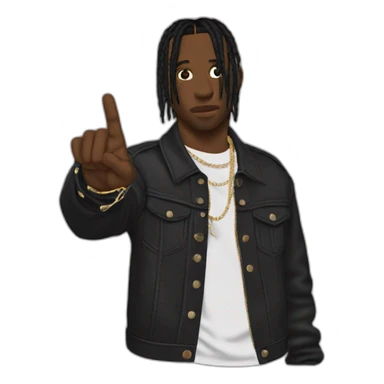 travis scott SEÑALANDO SU MANO  sticker