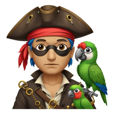 pirate and parrot sticker