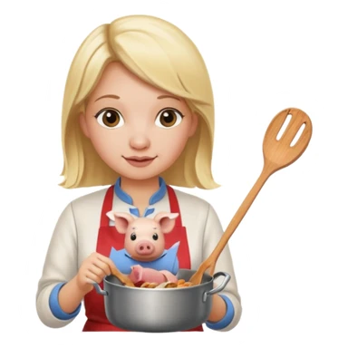 pig cook blonde no hat sticker