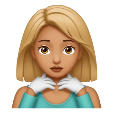 A girl whit her two hands on her neck  sticker