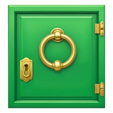 A simple green door emoji in the style of Apple emoji with a handle and a knocker. sticker
