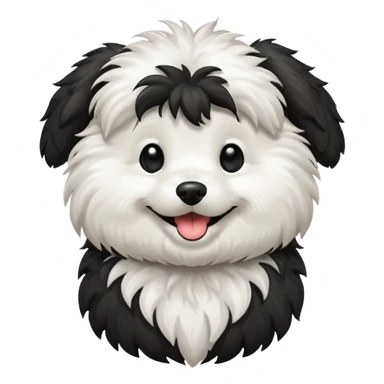 a black and white doodle dog sticker