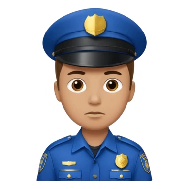 Police man wearing Blue uniform without hat or cap sticker