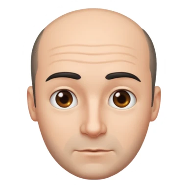 Fais un homme dégarnis sur le haut de son crâne et les cheveux noir court sur le côté sticker