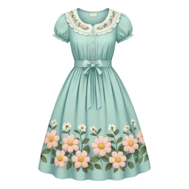 Cottagecore style ultra cute vintage material dress sticker