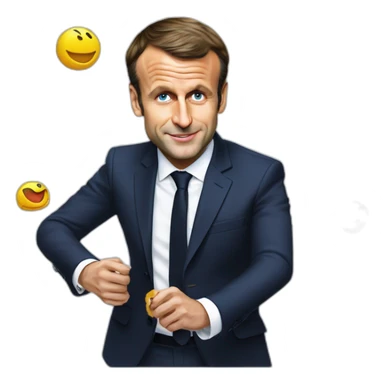 Emmanuel Macron qui joue au jeux vidéo  sticker