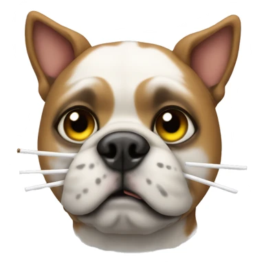 dog wearing cat costume and smoking cygaro sticker