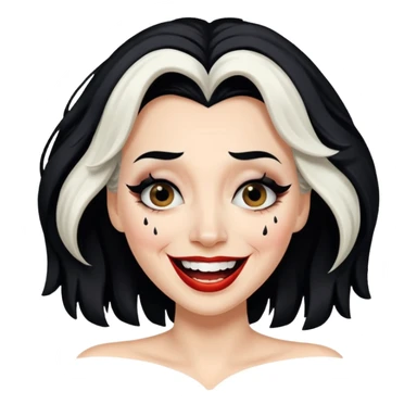 cruella de vil crying of laughter sticker