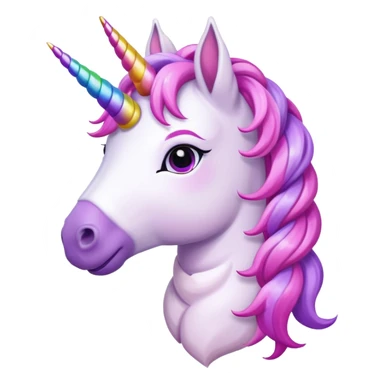 A cute unicorn with braided mane and friendly expression sticker