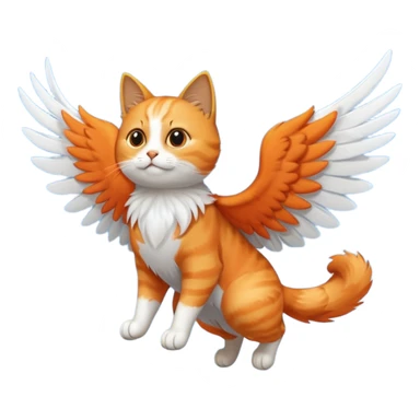 flying cat in the sky sticker