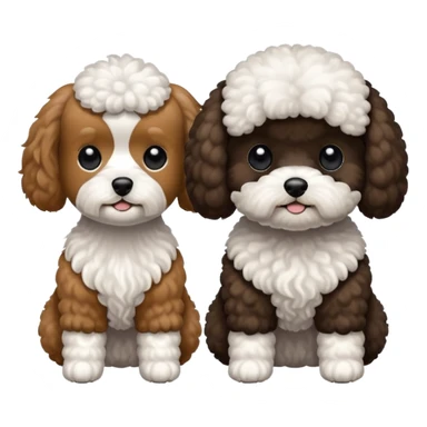 2 dogs. One is a mini poodle brown and the other one is a shitzu black with minimal white. sticker