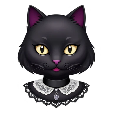 Black cat with gothic fashion style  sticker