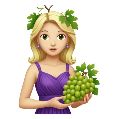purple dress ancient greek blonde woman  with grape sticker