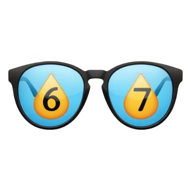 Sunglasses with the number 67 on them sticker