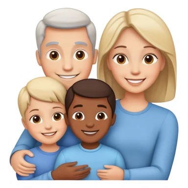 happy family with parents and two children smiling together sticker