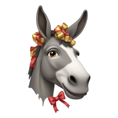 Donkey with a bow sticker