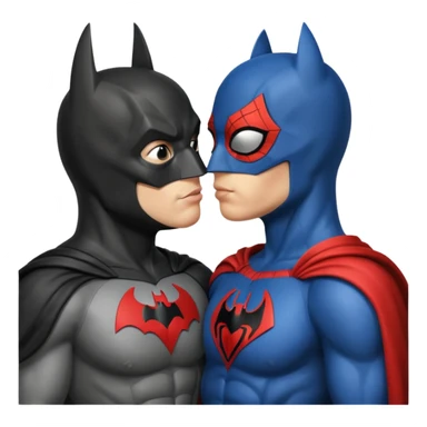 Batman and spiderman kissing sticker