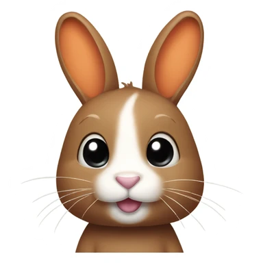 Brown bunny with floppy ears  holding a carrot cute sticker