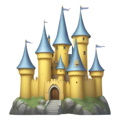 Yellow castle pastel sticker