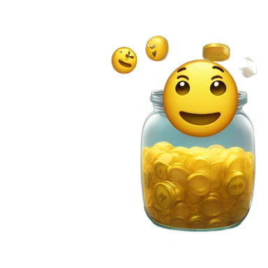 Anthropomorphic glass jar sitting by slot machine  sticker