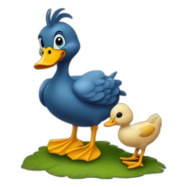 canard et un poussin sticker