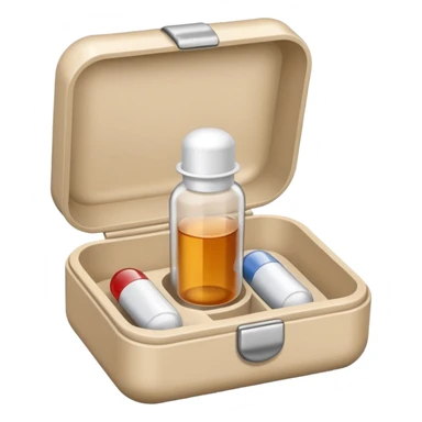 medicine capsule in case in nutral colors sticker