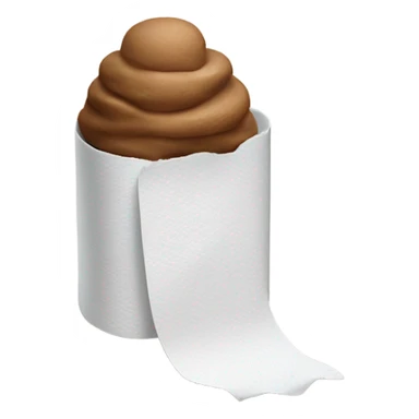 Toilet paper covered in brown ice cream sticker