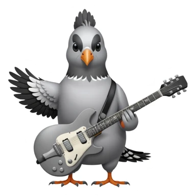 Pigeon playing electric guitar sticker
