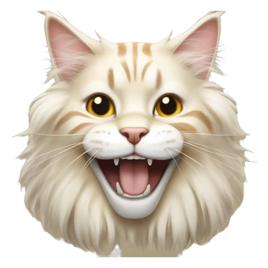 cream colored maine coon smile with teeth sticker