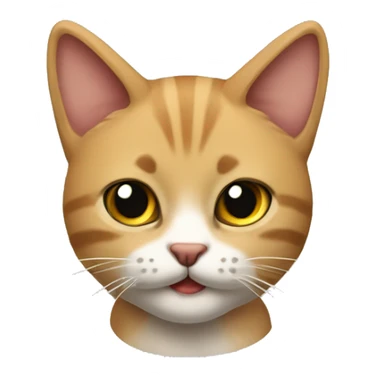 Gato con moño y lengua afuera sticker