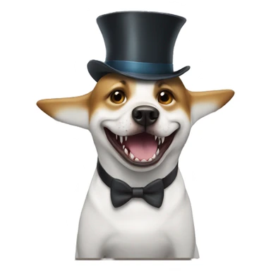 Shark with a top hat on dog sticker