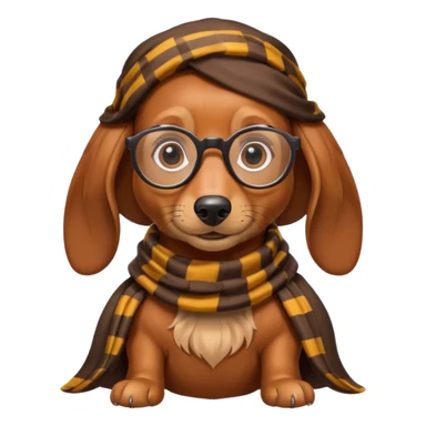 A dachshund in a Harry Potter costume sticker