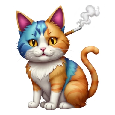 cat smoking weed sticker
