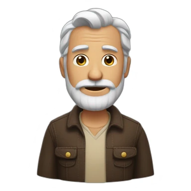 Hombre Senior pixar con barba y coleta sticker