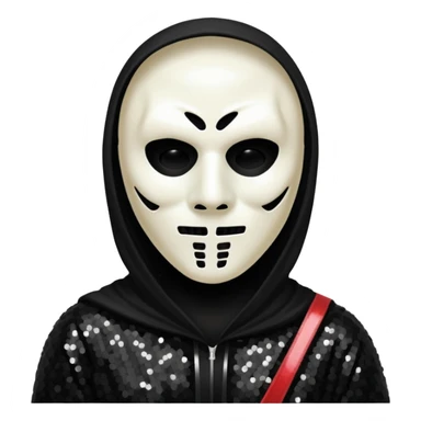 Ghostface with black sequin outfit  sticker